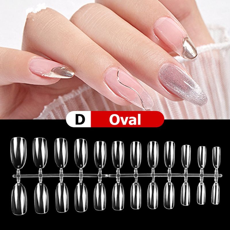 Kuku palsu bening premium/ Fake nail clear/ Kuku stilleto/lancip, coffin, oval, nail art, 24pcs kuku palsu clear