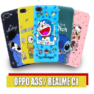 3D Case Oppo A3S ( Sama Ukuran ) ( 6.2 inch ) Softcase Karakter Hello Kitty Doraemon Stitch Mickey M