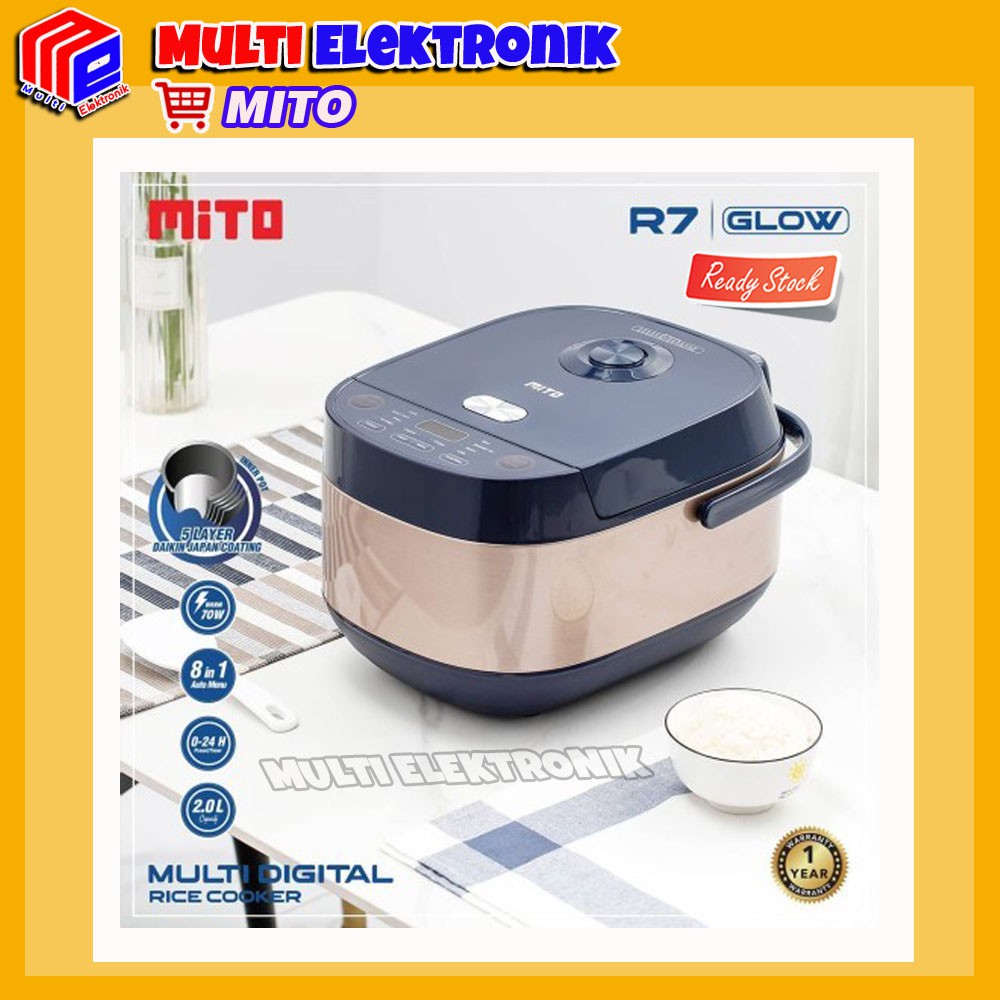 Jual Rice Cooker Mito Multi Digital R7 kapasitas 2 Liter 8 in 1