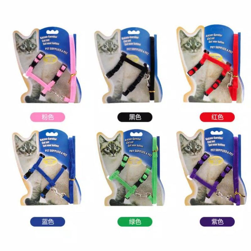 Tali tuntun anjing kucing model harness