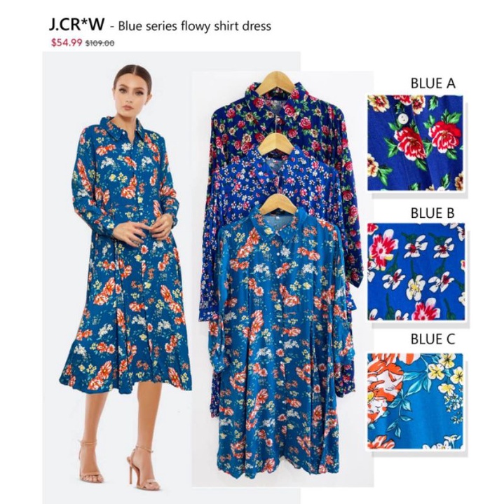 Jcr*w flora series longsleeved shirt dress