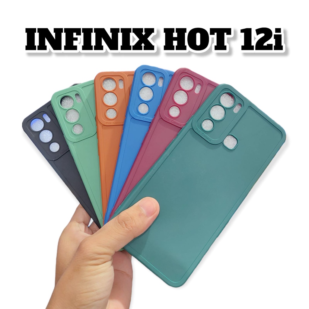 Infinix Hot 12i 6.6&quot; Case Pro Camera Aero Oem Auto Focus 3D Camera Black Macaron Anti Shocking