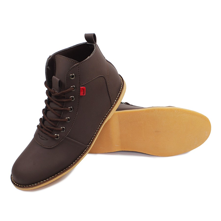 SEPATU PRIA KICKERS BANDIT CASUAL HITAM DAN COKLAT