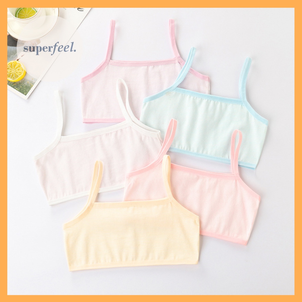 SFL MINISET KUTANG BEHA BRA MINI SET KATUN GARIS ANAK KECIL REMAJA SEKOLAH SD SMP SMA BOCAH LATIHAN 