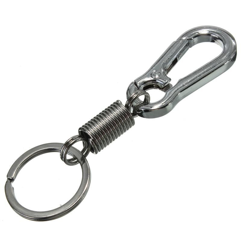 Carabiner dengan Per Stainless Steel Gantungan Kunci - LC-1118-6 - Silver