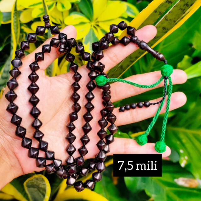 HARGA EKSKLUSIF Tasbih 99 kokka kaukah wajik rumbai 7,5 mm hitam