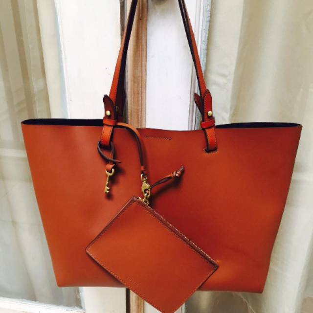 [Preloved] Authentic Fossil Rachel Tote Bag Tan