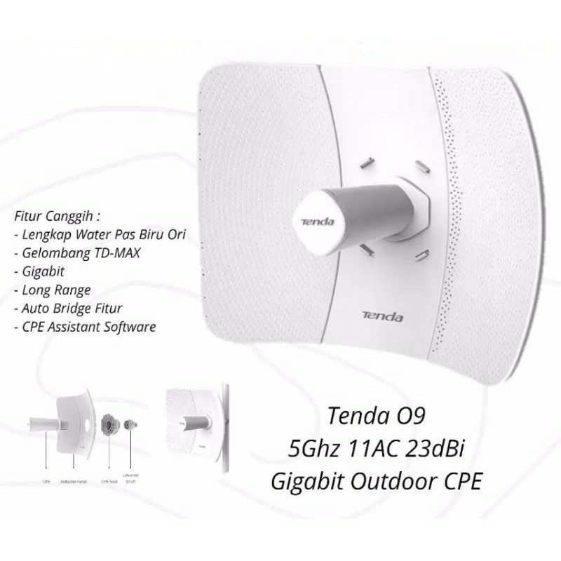 Tenda O9 Tenda 09 5GHz 11ac 23dBi Gigabit Outdoor CPE