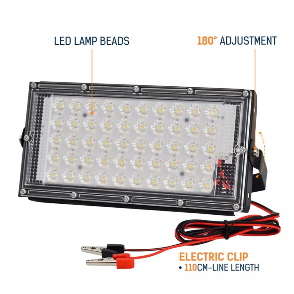 Lampu Sorot LED DC 12V 50W Watt Volt Floodlight Tembak Outdoor SNI