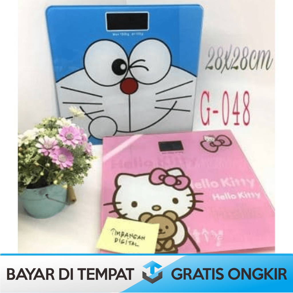 BODY WEIGHT SCALE DIGITAL KARAKTER MURAH DORAEMON HELLO KITTY ORIGINAL