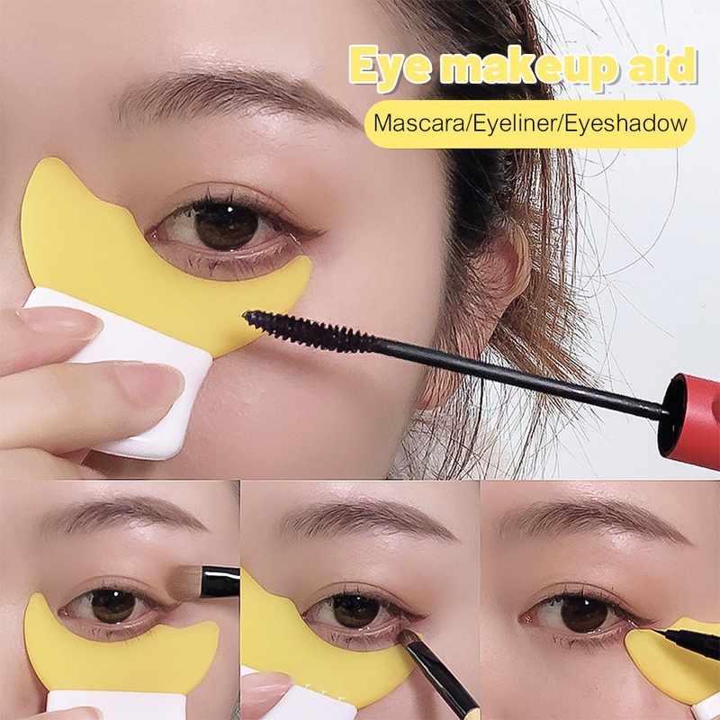 Pad Silikon Pelindung Aplikasi Maskara / Eyeshadow Reusable Multifungsi Untuk Makeup / Kosmetik Wanita