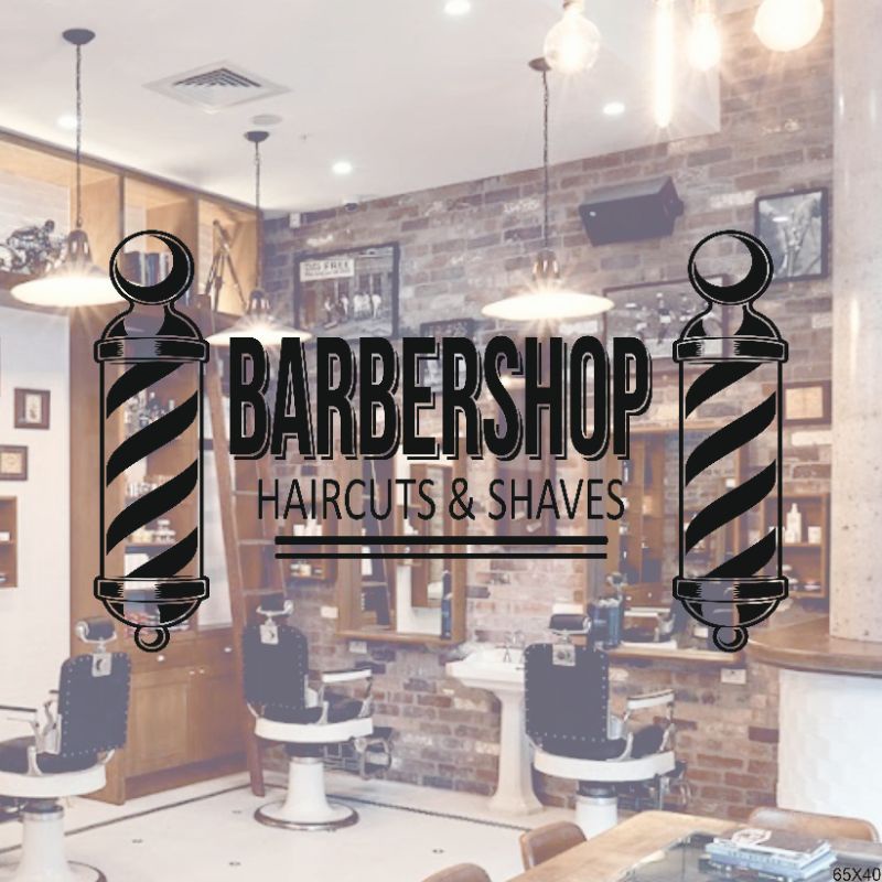 Stiker Babershop Stiker Salon Stiker Pangkas Rambut Potong Rambut