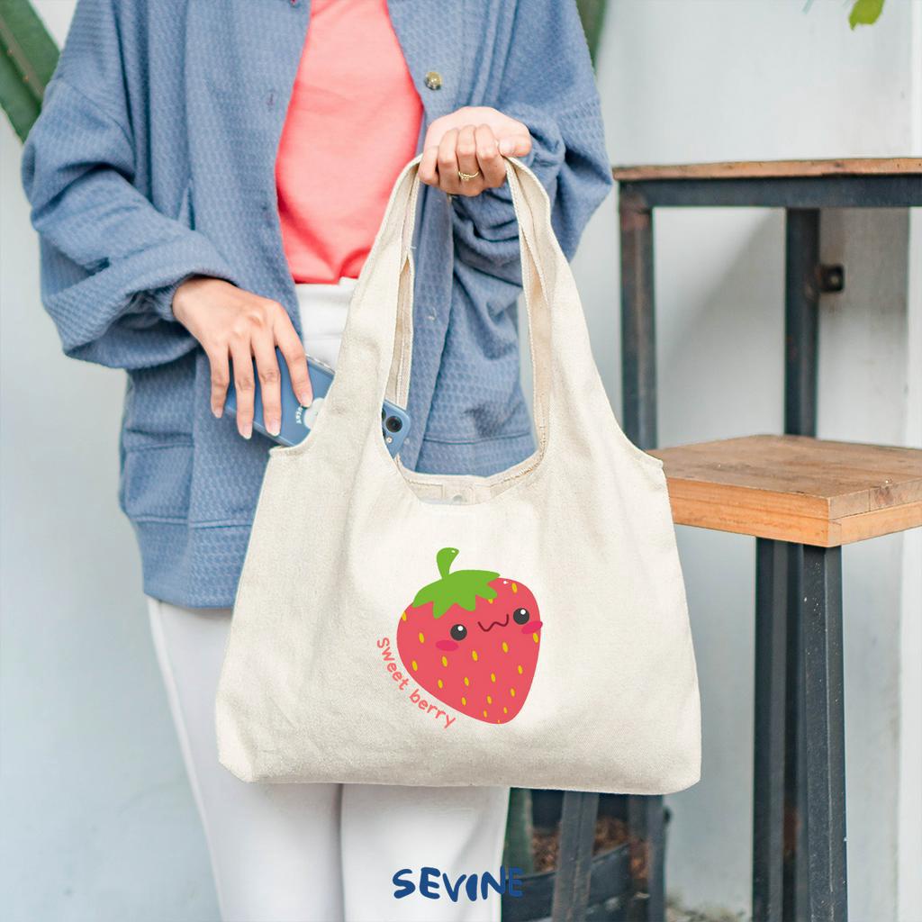 Sevine Tote Bag Kanvas Bonnie Tas Wanita Aesthetic Kuliah Fashion Laptop Sekolah Totebag Vintage Series - XK