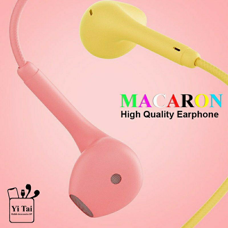 HEADSET EARPHONE MACARON EXTRA BASS MURAH JACK 3,5 MM YITAI-19 UNIVERSAL HP PHONE |2067