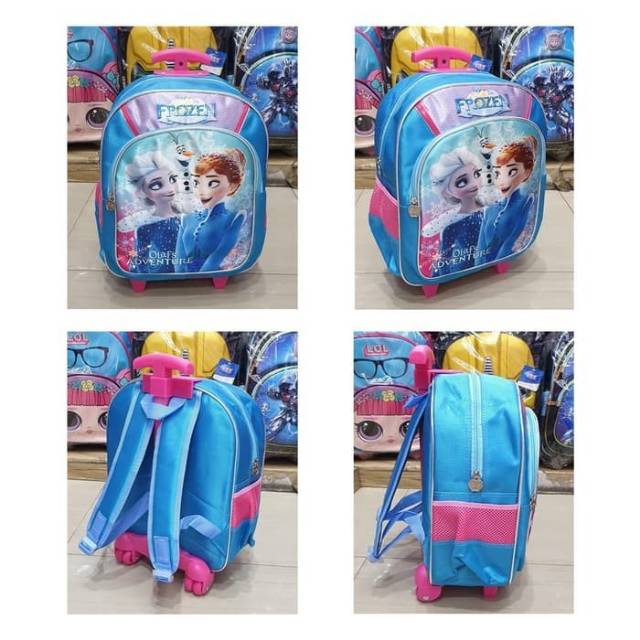 TAS TROLLEY SEKOLAH ANAK TK FROZEN / TAS RODA FROZEN