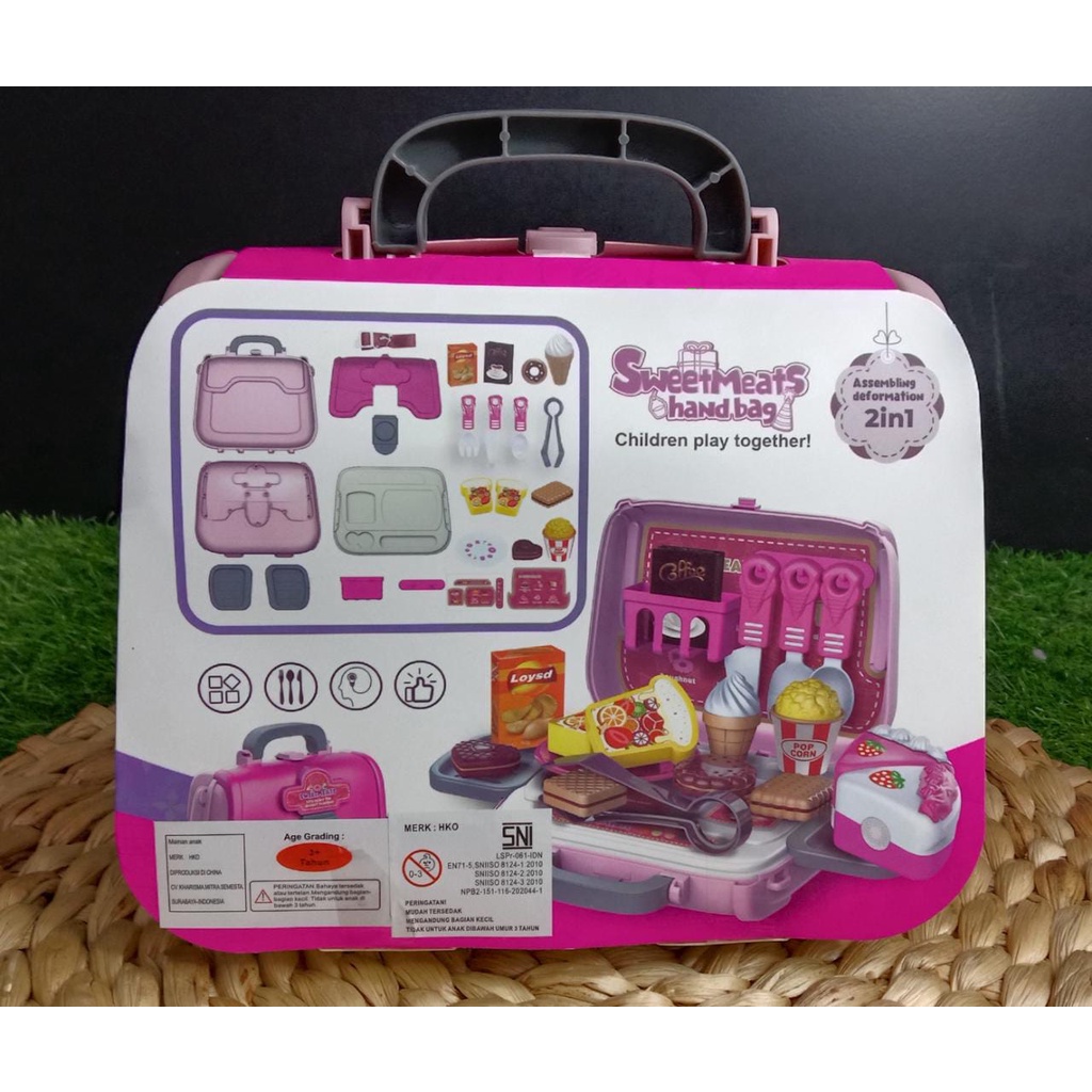 Mainan Anak Kitchen Hand Bag 2 in 1 Cooking Play Set Dapur