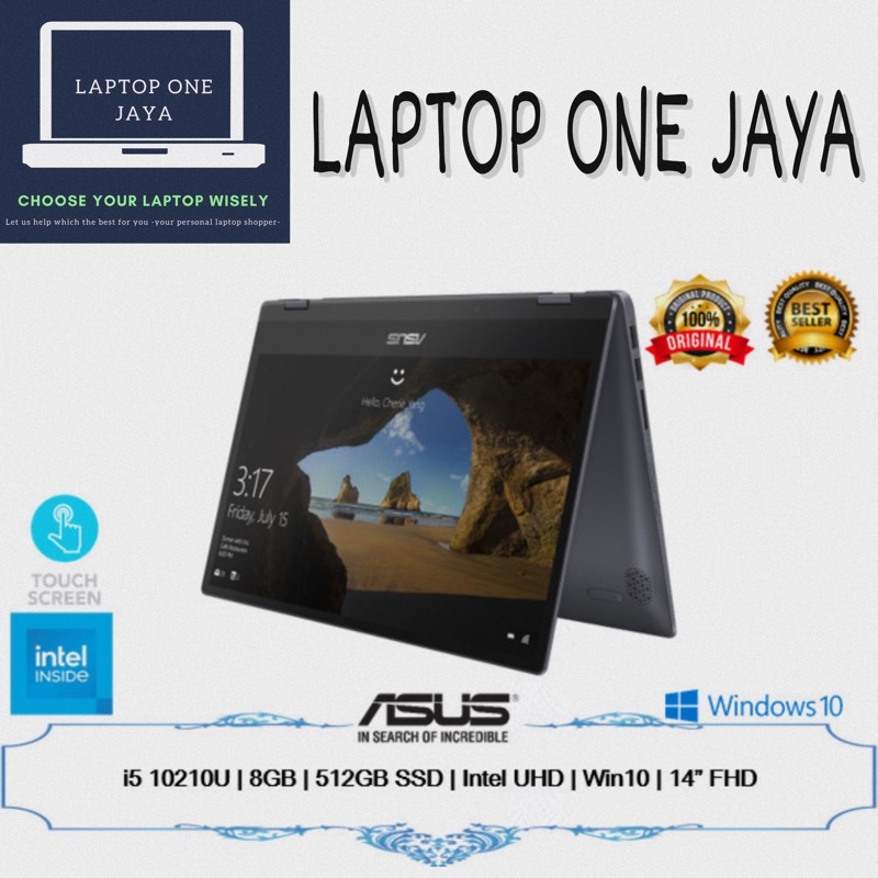 Jual ASUS VIVOBOOK FLIP TP412FA VIPS551 2IN1 TOUCH I5 10210 8GB 512SSD