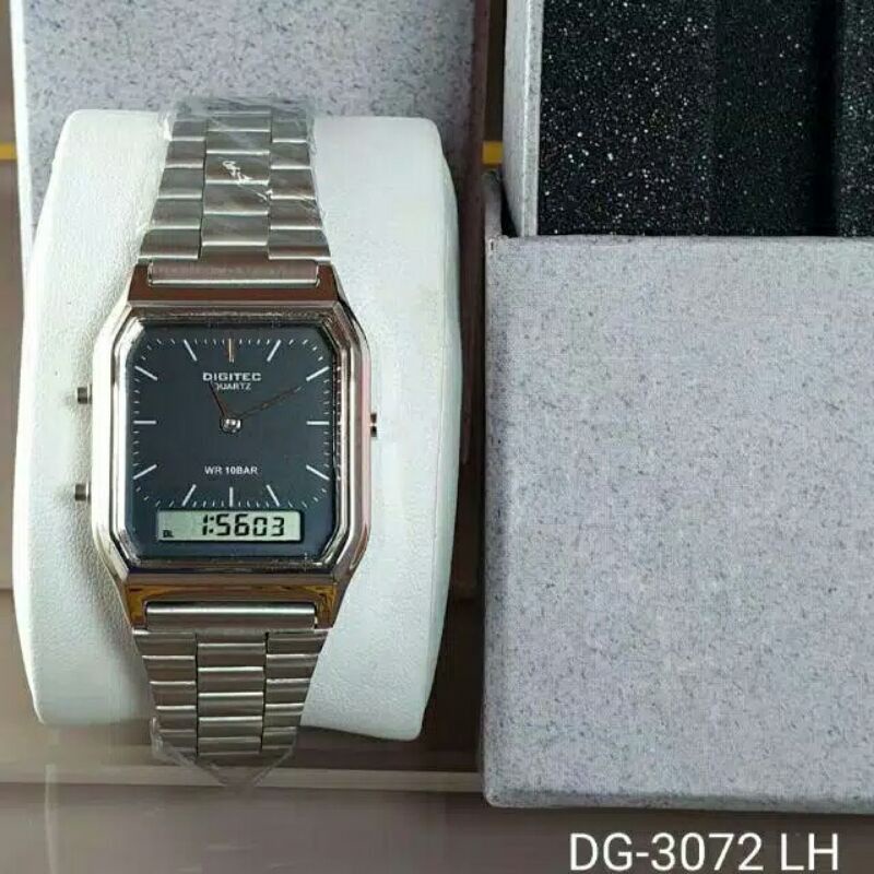 jam tangan cewek/wanita CASIO DIGITCE/CASIO TIPE DG3072 strap stainless steel 2tem free batrai cadan