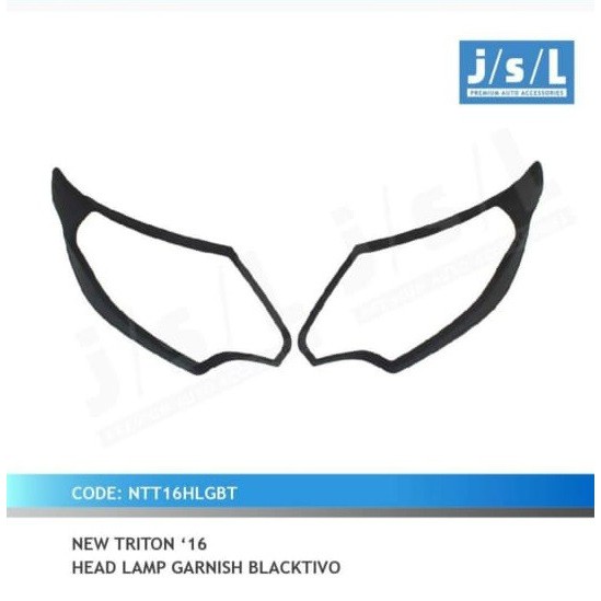 JSL Garnish list lampu headlamp depan hitam blacktivo all new triton