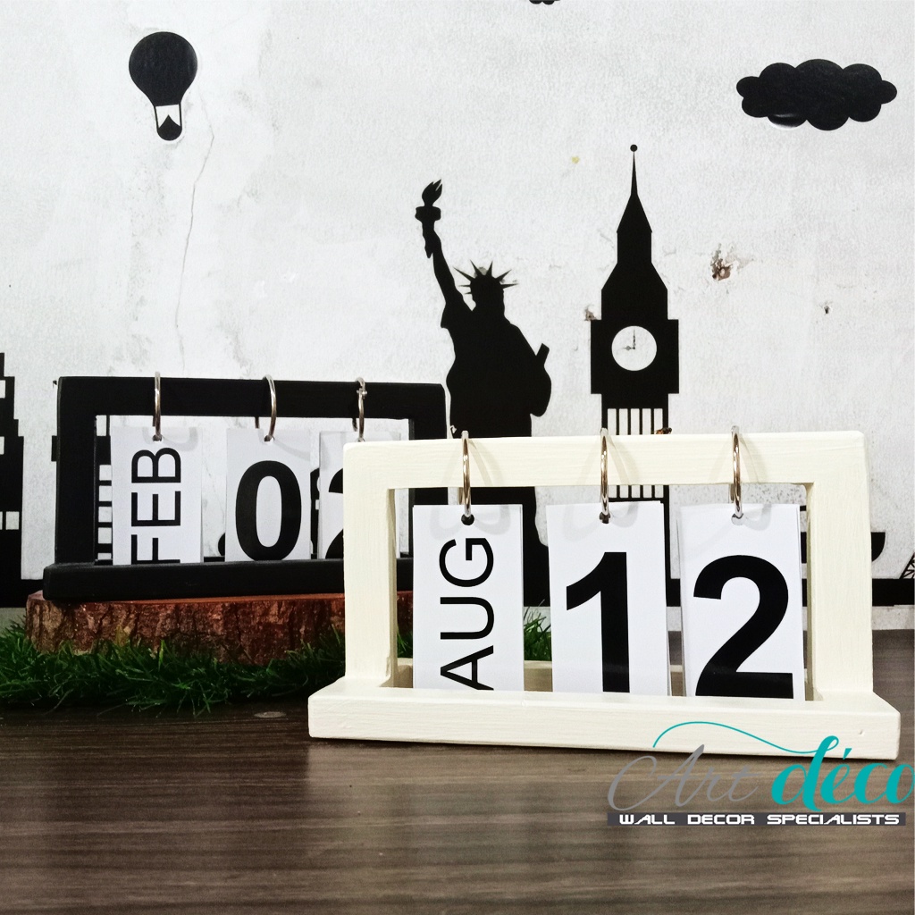 

Kalender Meja Unik Cantik Shabby Kalender Kayu Hias