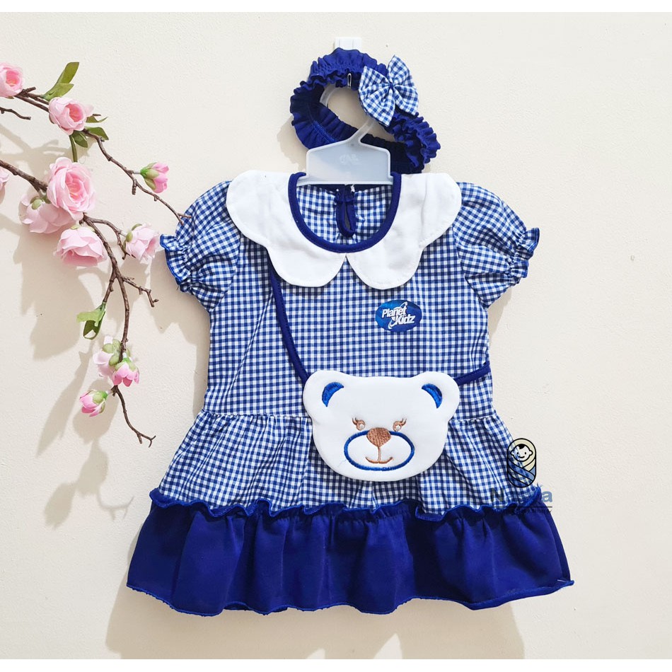 [ PROMO 7.7 ] [P-028] New Arrival Dress Bayi Motif Animal Lucu (0-6 bulan) Bonus Bandana