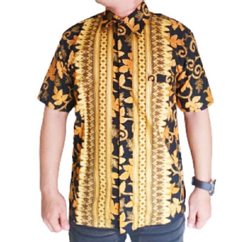 TERMURAH hem batik pria lengan pendek motif paya gold/kemeja pria/batik kebaya terlaris/hem pendek