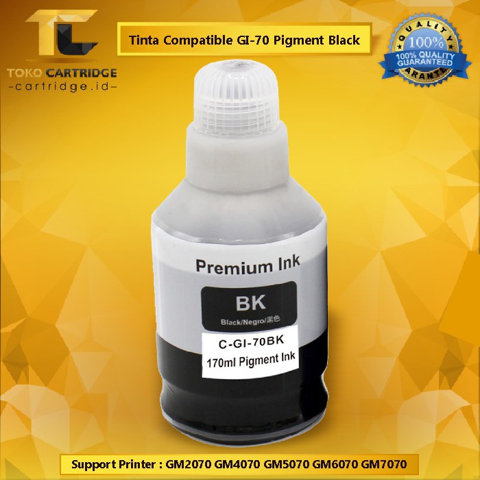 Tinta Compatible GI-70 GI70 PGBK GI 70 Pigment Ink Black 170ml