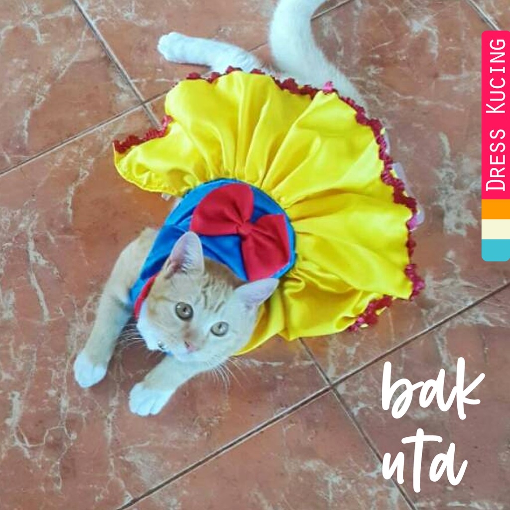 Dress snow white cute banget untuk anjing dan kucing size S M L XL