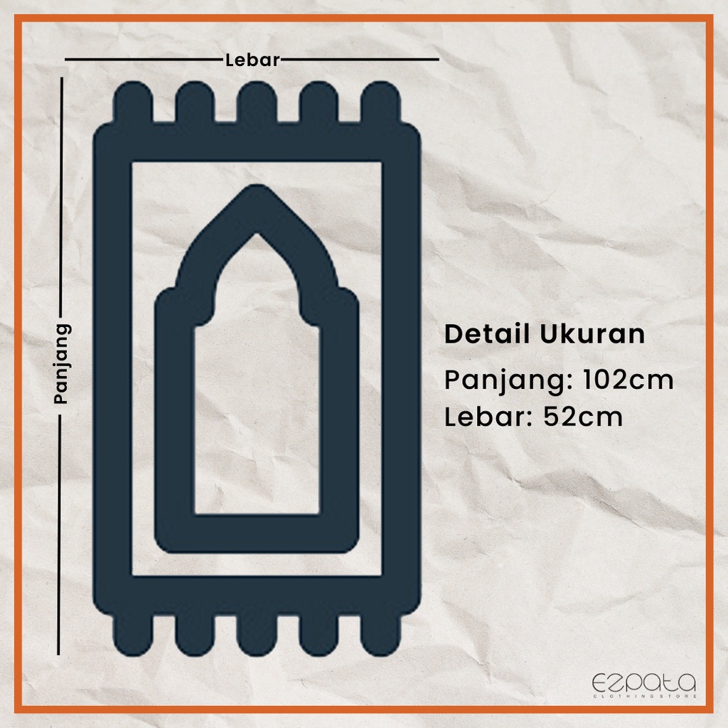 Ezpata Sajadah Tanggung Al Arabian Turkish Lembut dan Tebal Sholat Ukuran 102x52cm Motif Warna Random Murah Berkualitas Model Terbaru