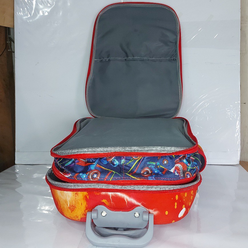 Trolley Anak Roda 3 GRATIS HADIAH / Troli Anak Laki-Laki Botol Kotak Pensil / Koper Anak Embos MURAH