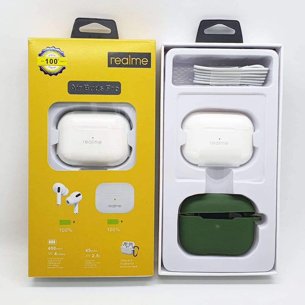 Headset Bluetooth Realme Air Buds Pro + Case Wireless Earphone Bluetooth Realme Can Rename And GPS