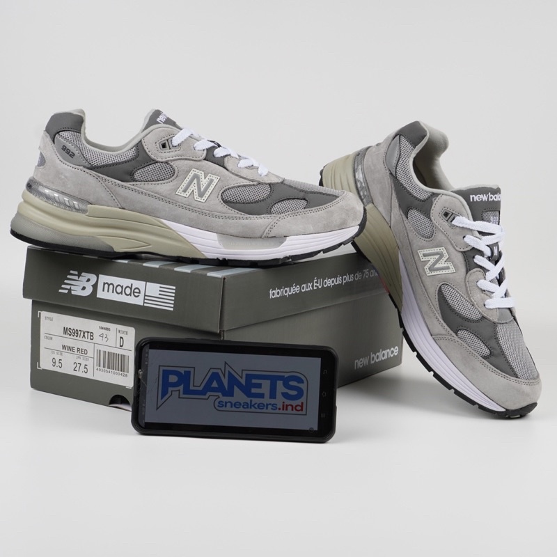 Sepatu Sneakers New 992 Black Grey Abu Abu