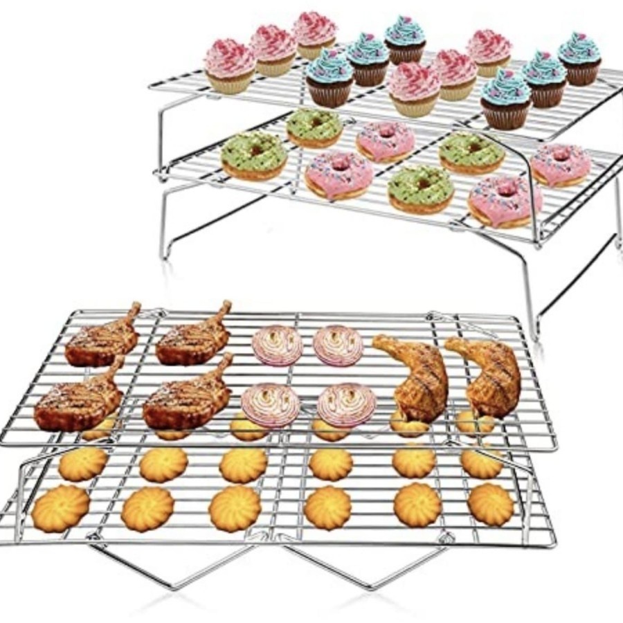 EM Cooling Rack Stainless Steel Rak Pengering Kue Gorengan