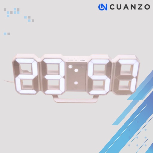 Jam Meja LED Digital Clock / Jam Digital Hias Meja kayu LED 3D Unik Aesthetic Weker Alarm Clock Mirror / Jam Smart Alarm Clock Jam Weker Estetik / Digital Alarm Clock Dekorasi Rumah Souvenir Suhu Temperatur Udara / Jam Usb Digital Meja Costume Putih Murah