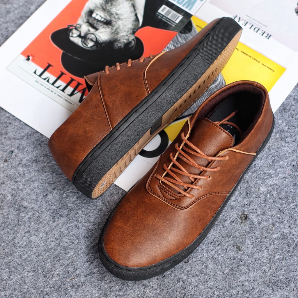 MOLK|Sepatu Formal Casual Pria Sepatu Oxford Pria Kulit Syintetik Trendy Fashion Kerja Kantor Sekolah Original Footwear