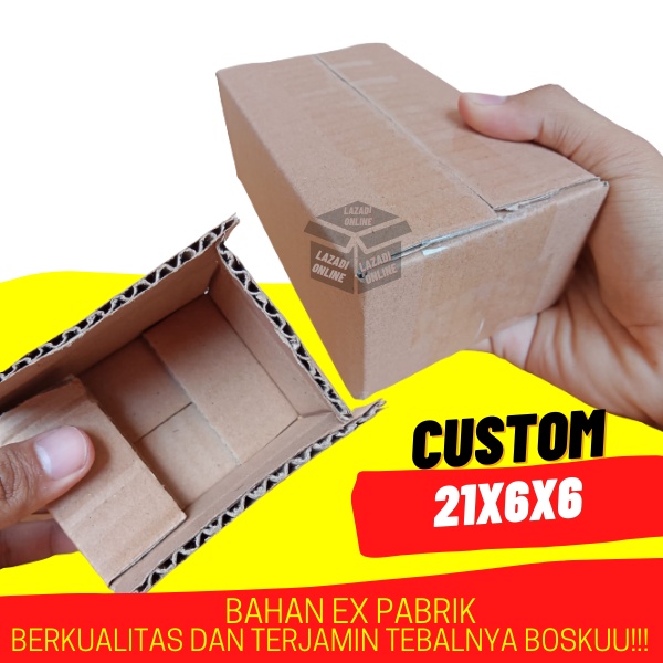 

kardus 21x6x6 luar polos dalam ada tulisan / kardus tebal