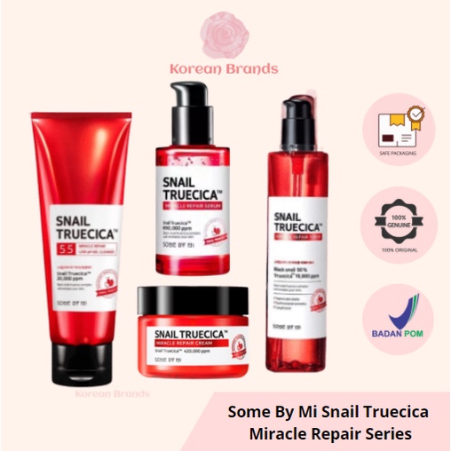 Some By Mi Snail Truecica Miracle Repair Series Serum Gel Cleanser Cream Toner