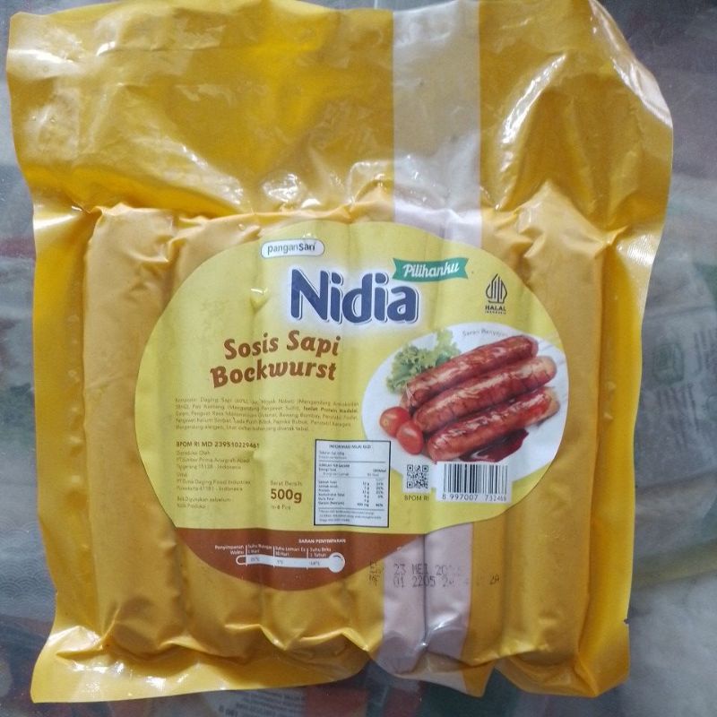 

Nidia Sosis Sapi Bratwust Jumbo isi 6 pcs