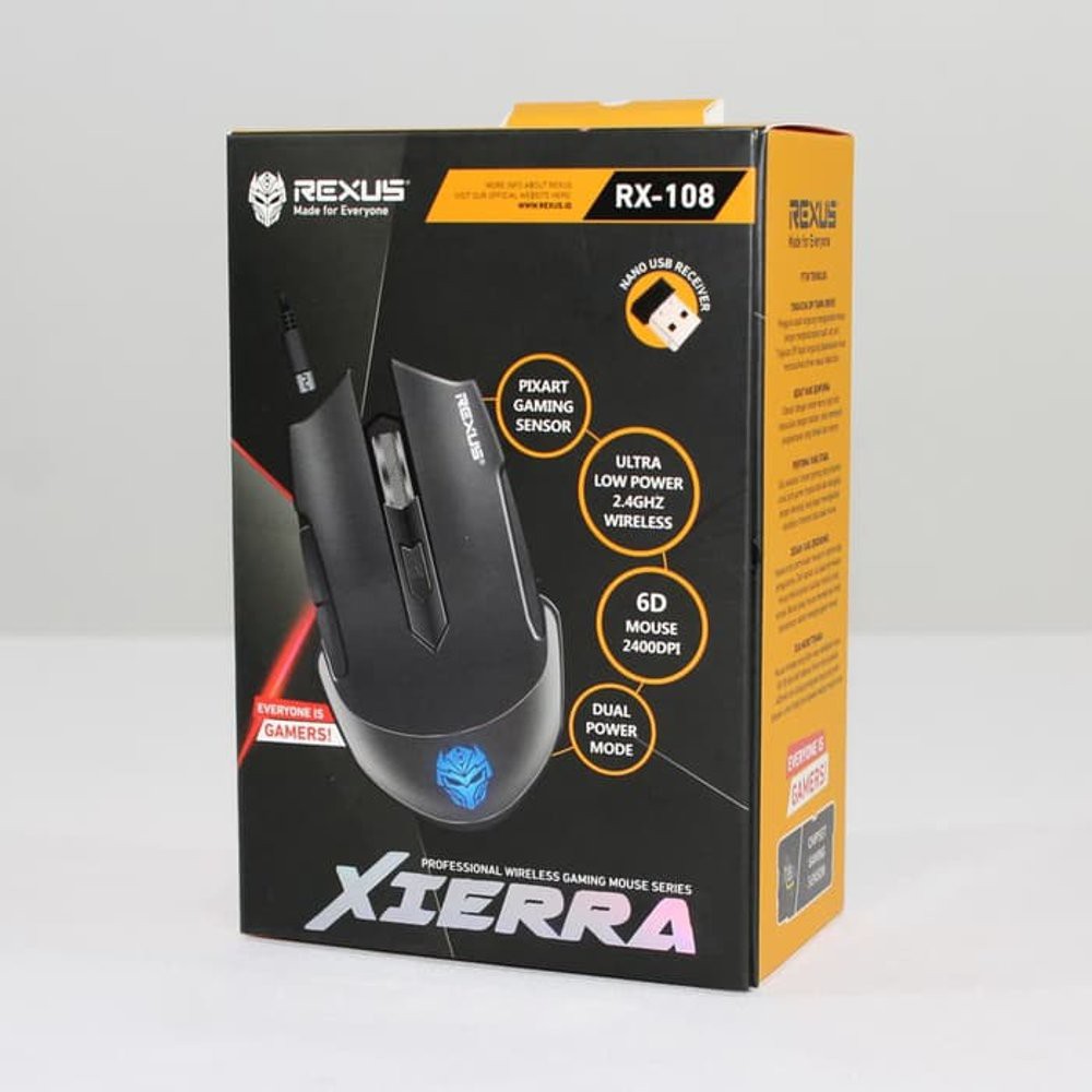 MOUSE WIRELESS GAMING REXUS RX-108 RECHARGEABLE RX-108