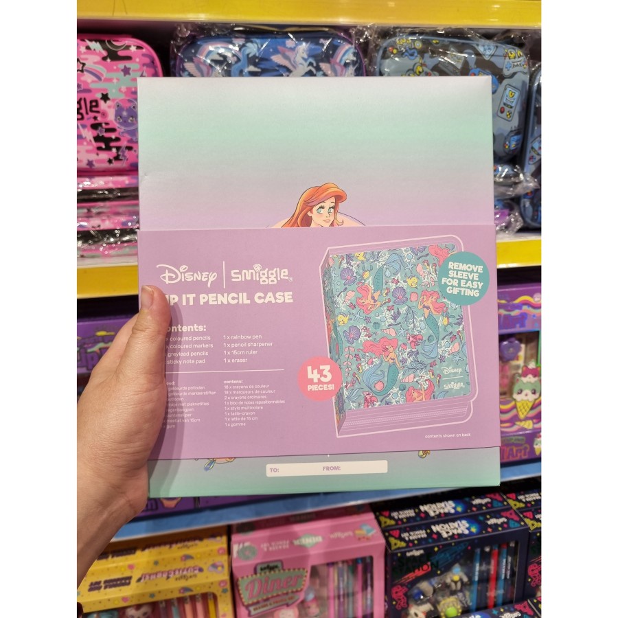 

Smiggle Kit Zip it Pencils Colour Disney Princess Ariel Marvel