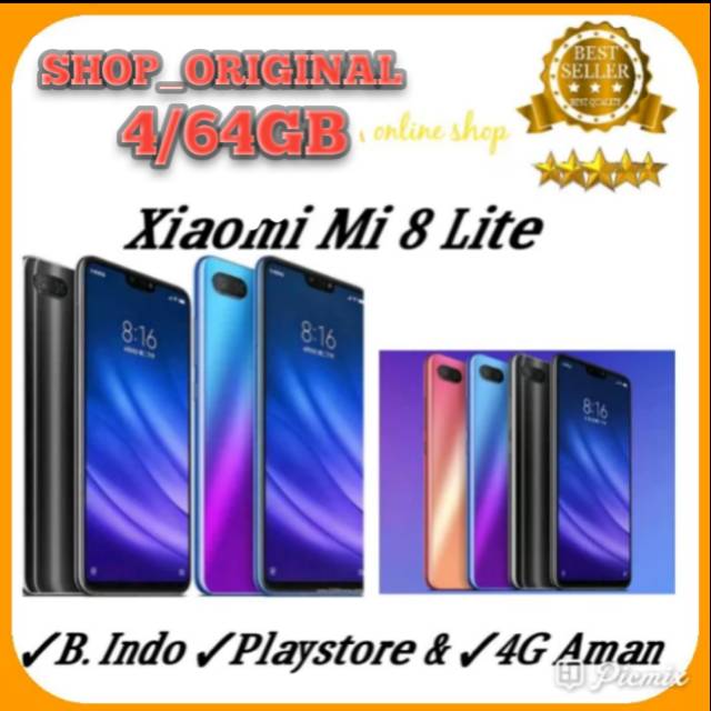 Xiaomi Mi 8 Lite Ram 4Gb Internal 64Gb Garansi 1Thn