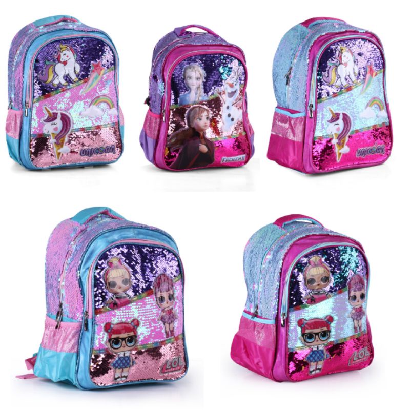 tas sequin usap SD/TK ransel usap UNICORN ,LOL, PROZEN