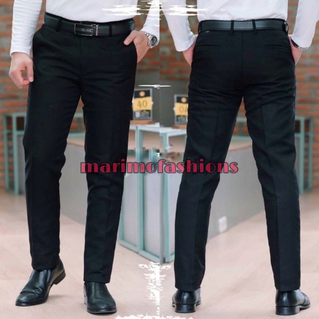 CELANA KANTOR | KERJA | FORMAL | BAHAN | PANJANG | HITAM PRIA SLIMFIT | MURAH