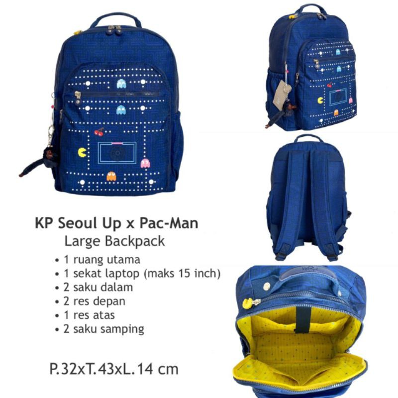 BACKPACK KP SEOUL PACMAN TAS RANSEL LAPTOP TAS ANAK