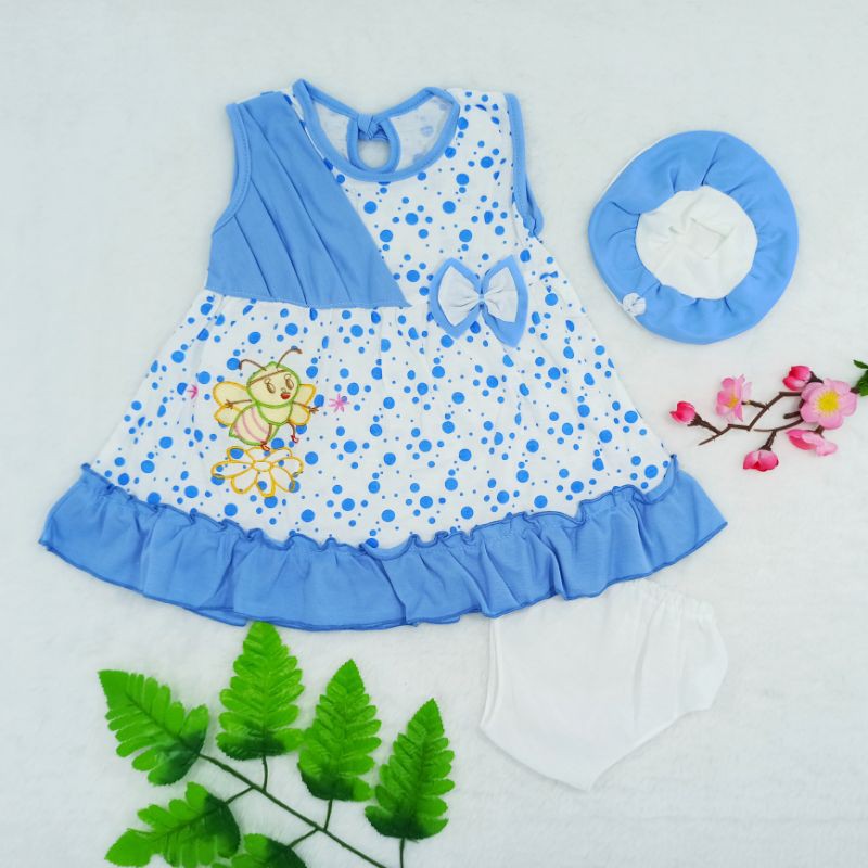 [Ss-1038] Pakaian Bayi New Born 0-9bulan Free Topi, Dress Bayi, Baju Bayi Perempuan