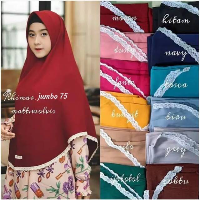 (BAYAR DITEMPAT)HIJAB SYARI JUMBO RENDA