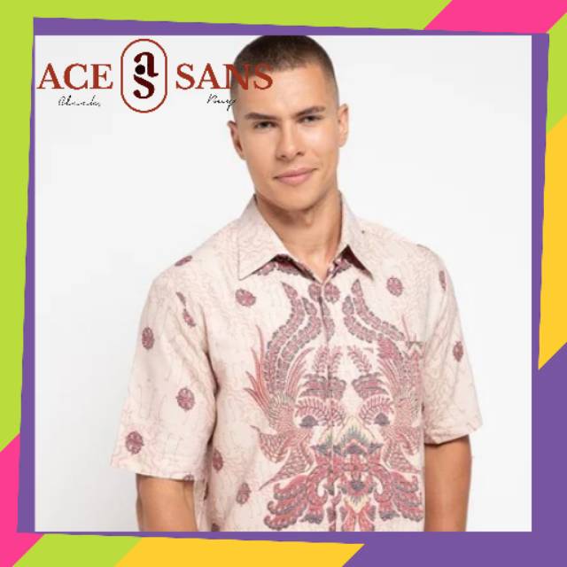 Kemeja Batik Pria Adikusuma by Arjuna Weda Batik Modern Cream | Kemeja Batik Pria | Batik Pria | Ori