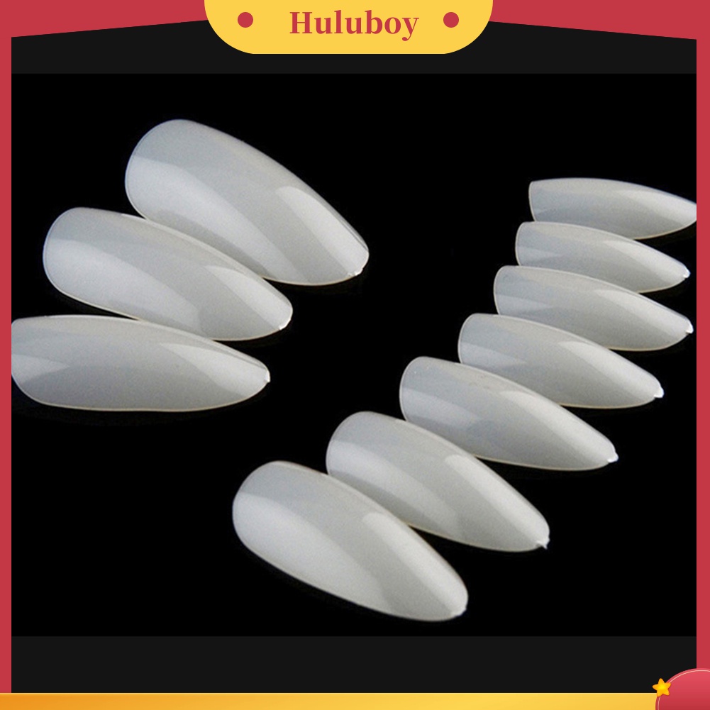 Huluboy Huluboy♡ 500pcs Kuku Palsu Full Cover Bentuk Oval Untuk Dekorasi Manicure