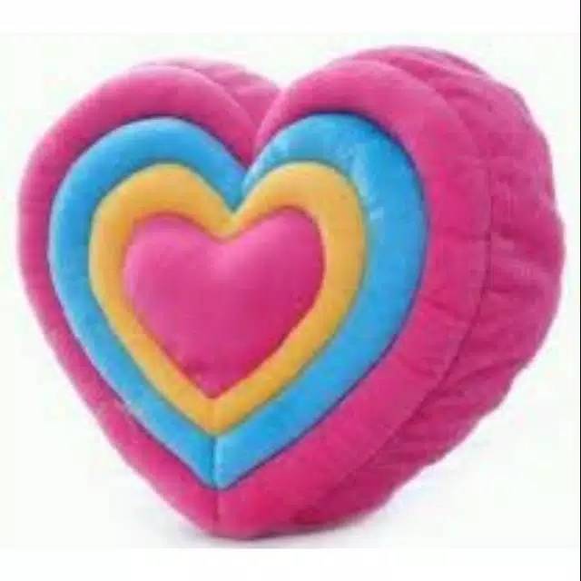 Bantal love pelangi pink