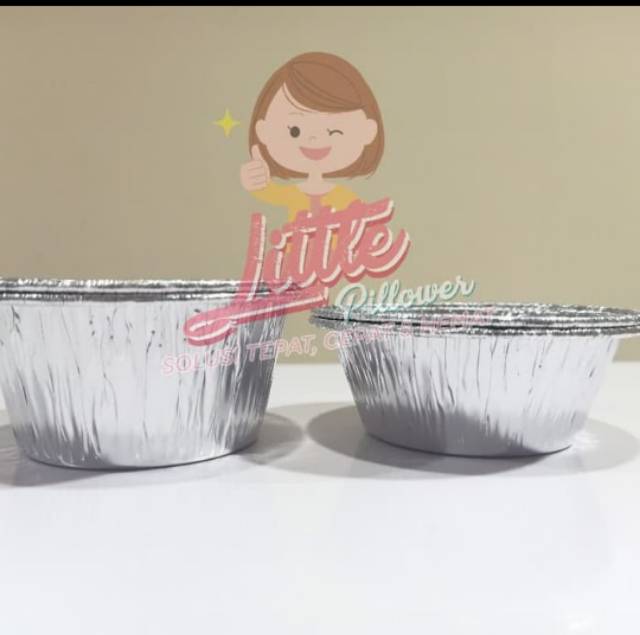 (ISI 100PCS -ALUM BULAT BESAR ALAS SAJA)Tray aluminium bulat besar/Tray panggang/Wadah Cup aluminium